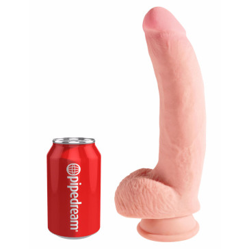 King Cock Plus 3D Triple Density 10″ Dong with Balls - Flesh