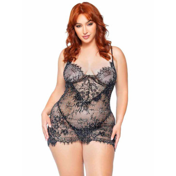 Leg Avenue - Rhinestone Lace Dress and G-String