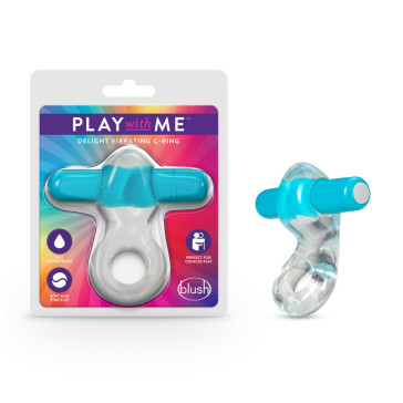 Play with Me - Delight Vibrating C-Ring - Blue