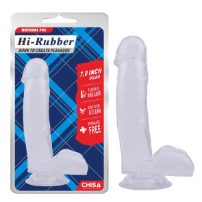 Consolador Hi-Rubber 7.0" - Transparente