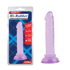 Hi - Rubber - 5.3" Mini Dildo - Purple