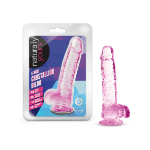  Naturally Yours - 6" Crystalline Dildo - Pink