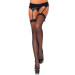 LEG AVENUE - FISHNET THIGH HIGHS WITH LACE TOP - BLACK