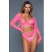 Be wicked - Floral Delight Bodystocking - Hot Pink