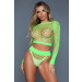 Be wicked - Play With Me Bodystocking - Neon Green