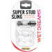 Super Stud Sling With Vibe Cock Ring - Clear