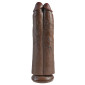 King Cock 11" Two Cocks One Hole - Brown