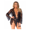 LACE TEDDY MATCHING ROBE & SATIN TIE