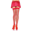 Leg Avenue Fishnet Stocking with Back Seam - O/S - Red