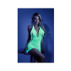 Glow - Shock Value Net Halter Dress With Open Back - Neon Green