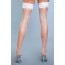 Bewicked - Amber Lace Top Fishnet Thigh Highs - White