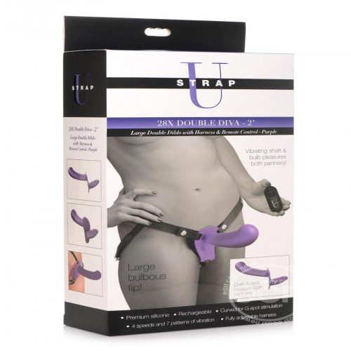 Strap U 28x Rechargeable Silicone 28X Large Double Dildo