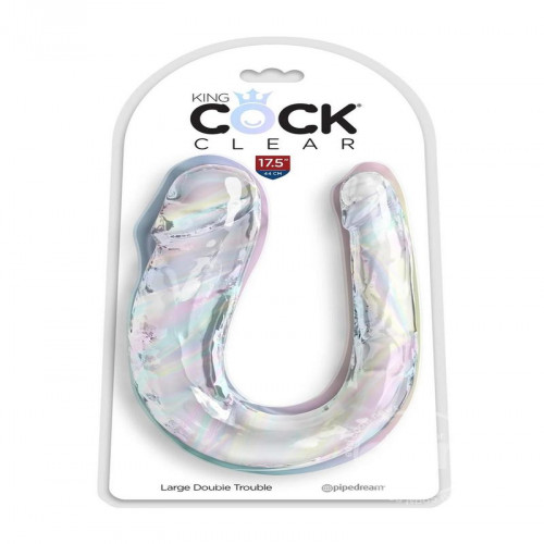 KING COCK CLEAR - LARGE DOUBLE TROUBLE - 17,5"