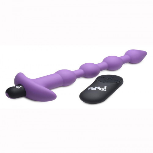 BANG! SILICONE ANAL BEADS-PURPLE REMOTE CONTROL